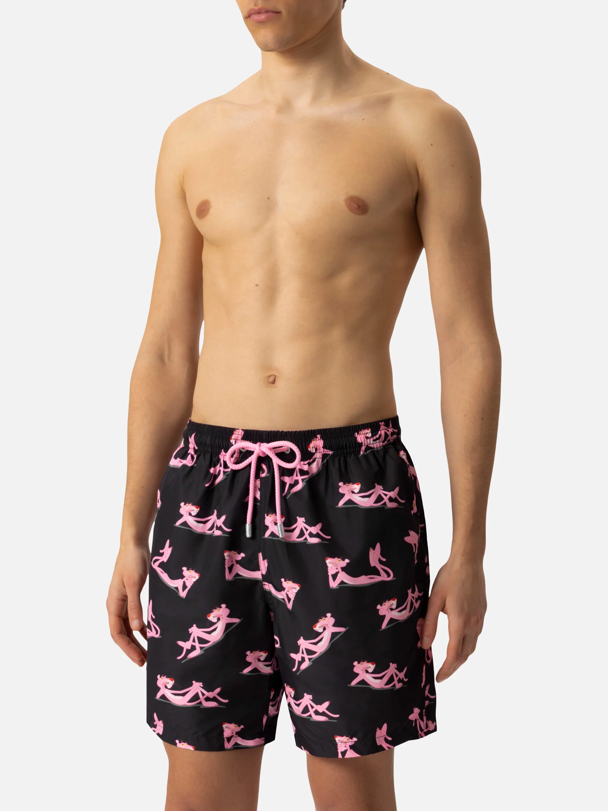 Lichtgewicht badpak van lichte stof met Pink Panther-print | THE