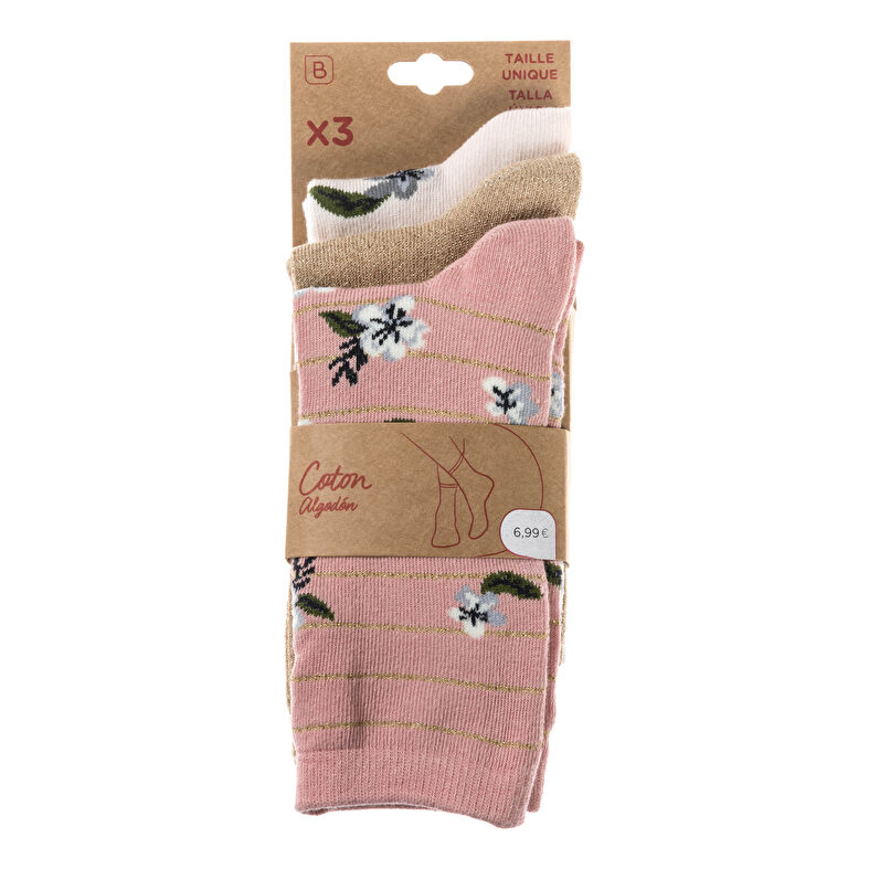 Chaussettes et collants Femme Rose