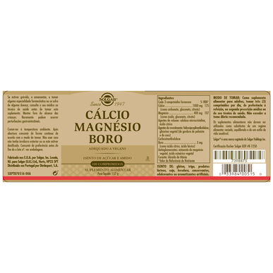 Solgar Kalsium, Magnesium ja Boori 100 kapselia 100 kapselia
