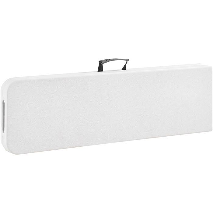 Banco de recepción plegable - TERRANOVA - Blanco - Estructura de acero y asiento de polietileno HDPE - 4 personas - 180 x 28 x 43 cm