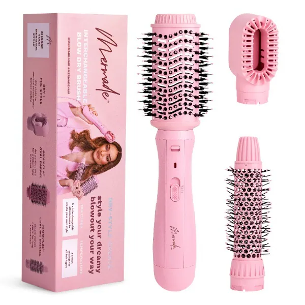 Escova de cabelo intercambiável Mermade Hair rosa