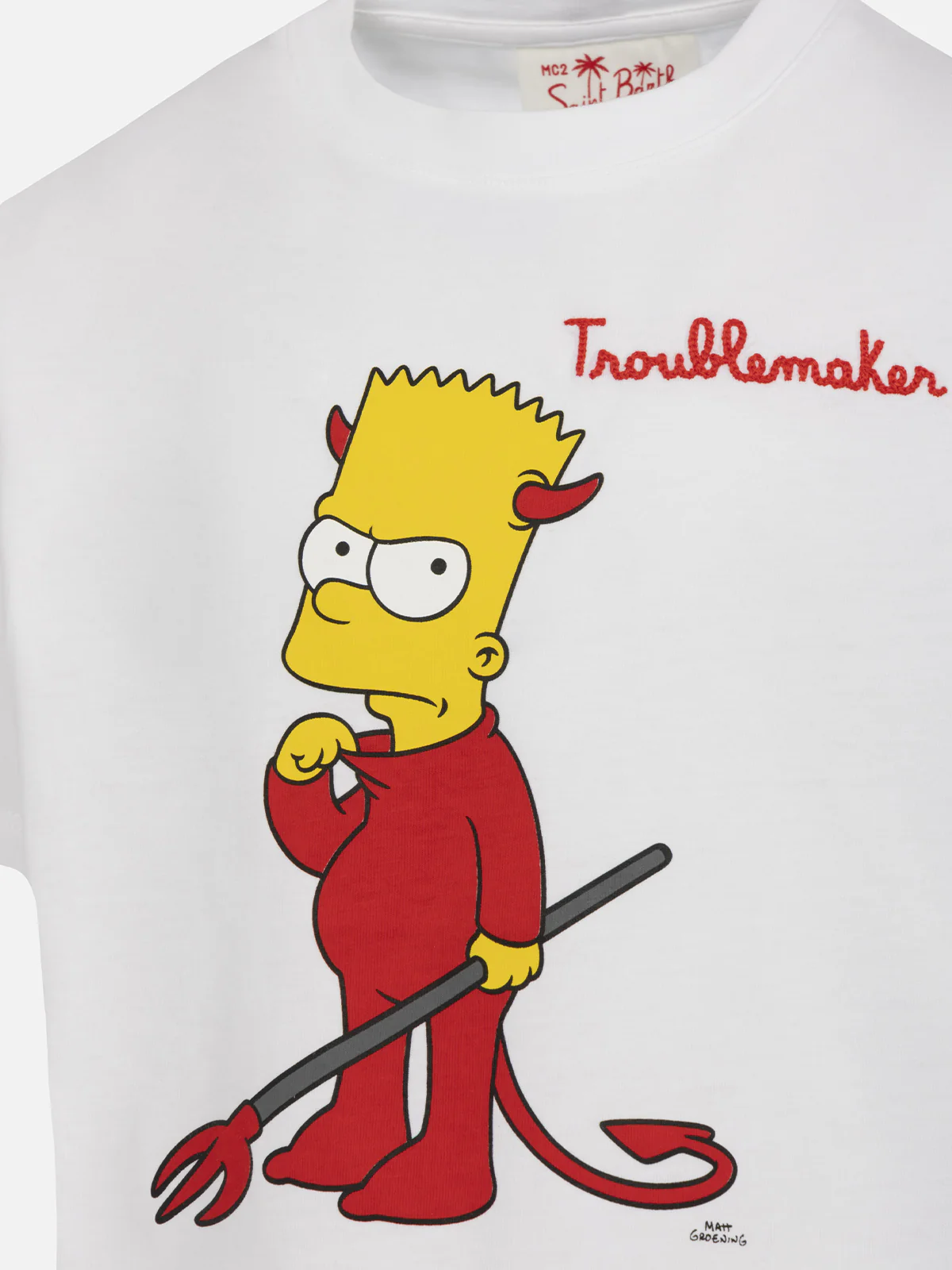 T-shirt da bambino in cotone con stampa e ricamo Bart | L'EDIZIONE SPE