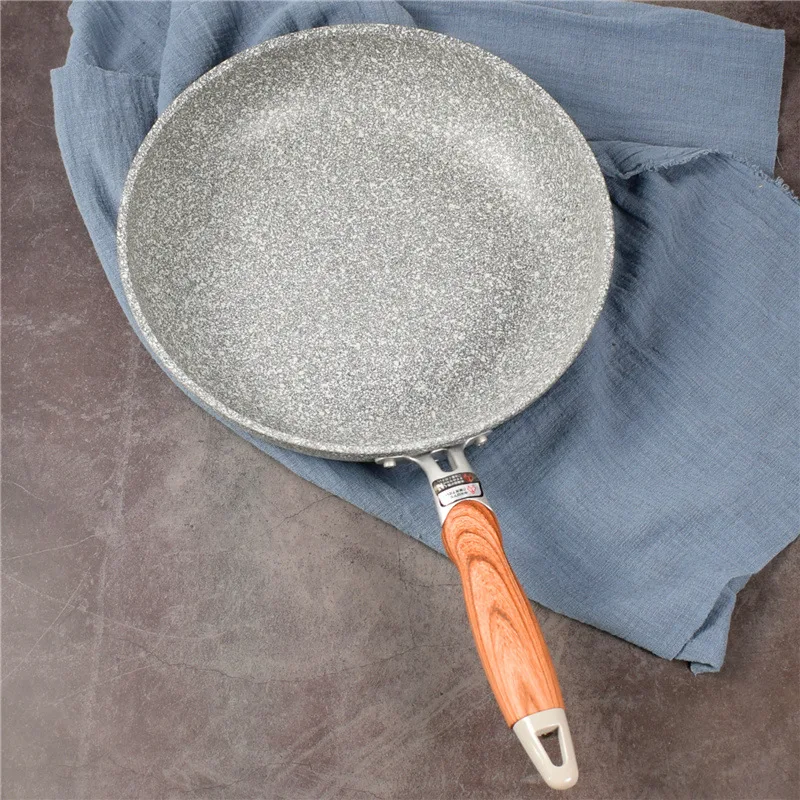 Wok en pierre durable, poêle antiadhésive en céramique, compatible induction, pour la cuisson des steaks et des plaques de cuisson à gaz, ensemble de cuisine