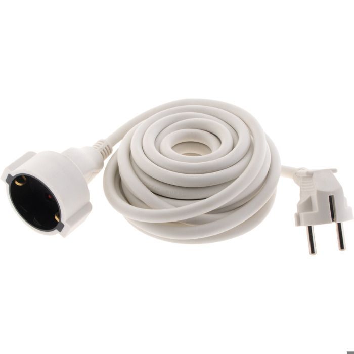 Cable de extensión Schuko HO5VV-F 3G1.5mm² 5m - blanco - Zenitech
