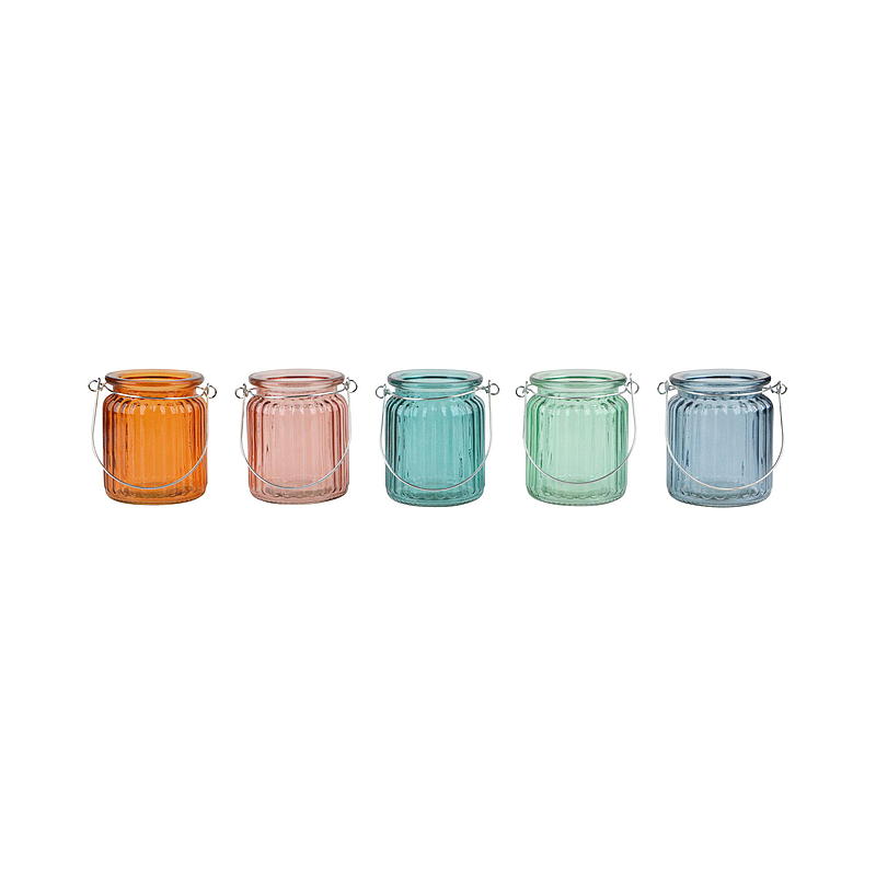 Hjem Lysestage 7,3x9 cm farvet glas