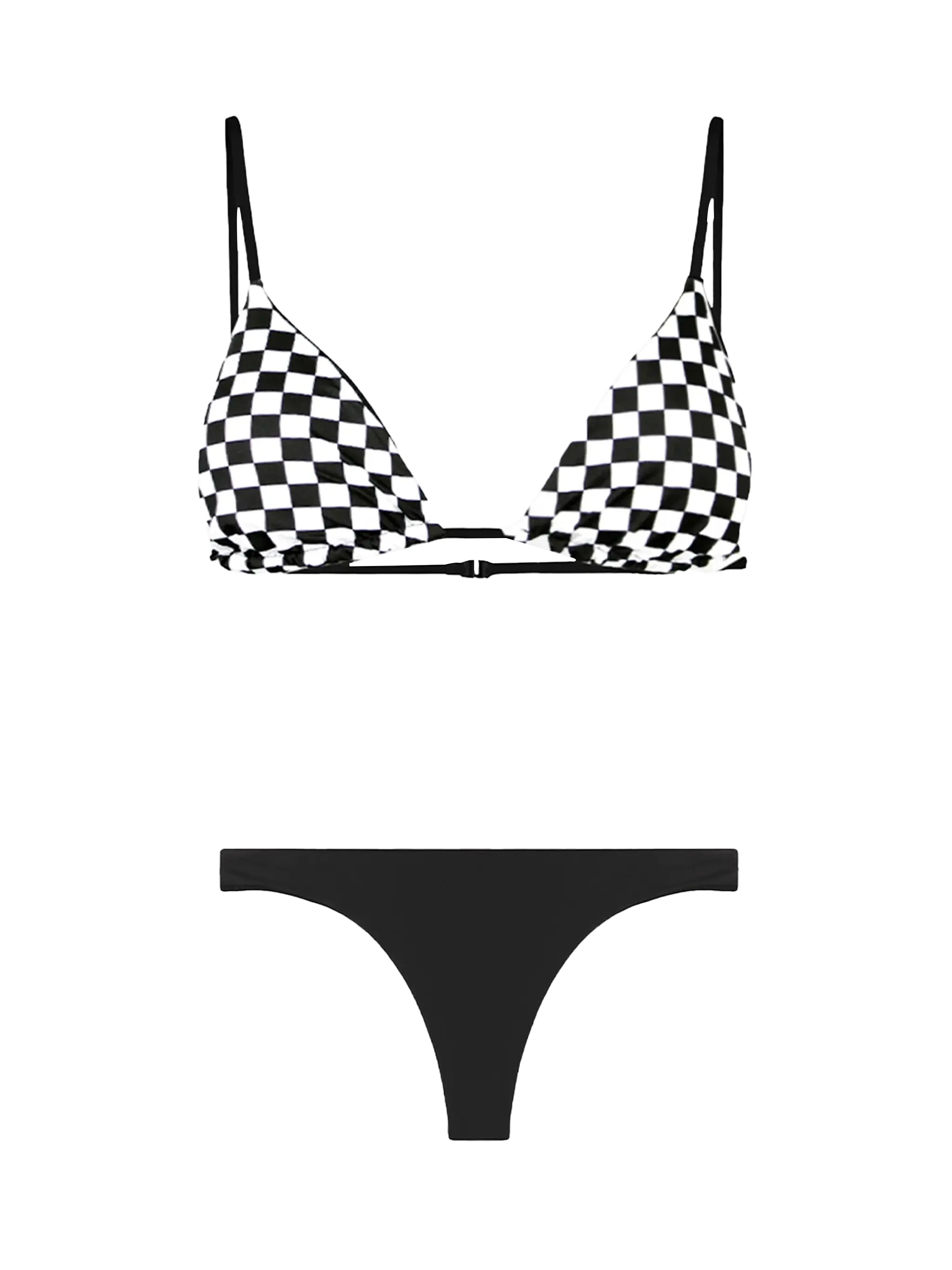 Dames driehoekbikini met ruitjesprint