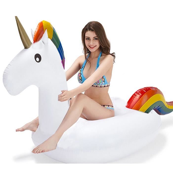 Flotador inflable de unicornio - GENÉRICO - Asimétrico - Para piscina - 150 cm