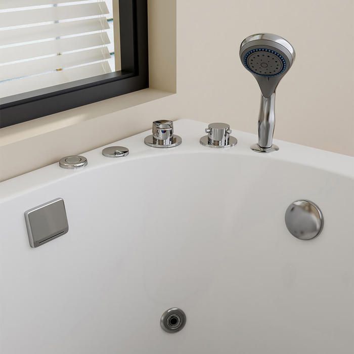 Baignoire HOME DELUXE 'VITAL M' >Version: Droite< Sur pied, Acrylique sanitaire I Baignoire de coin en acrylique
