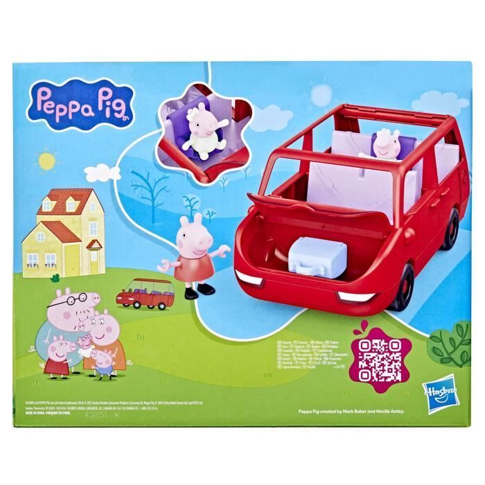 Peppa Pig El Gran Coche Familiar, set de juego con vehículo y 2 figuras, para mayores de 3 años.