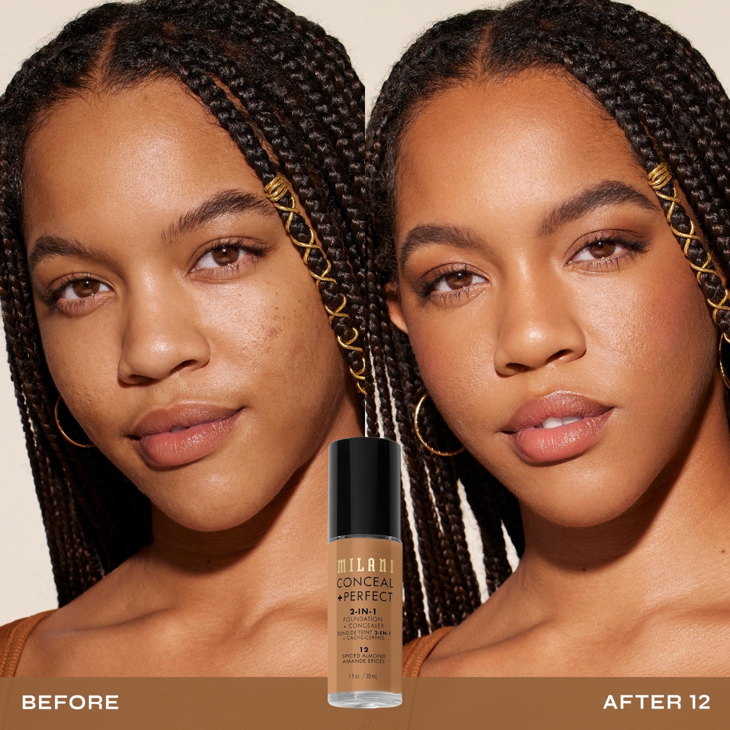Milani puder 2 u 1 korektor + - 30 ml