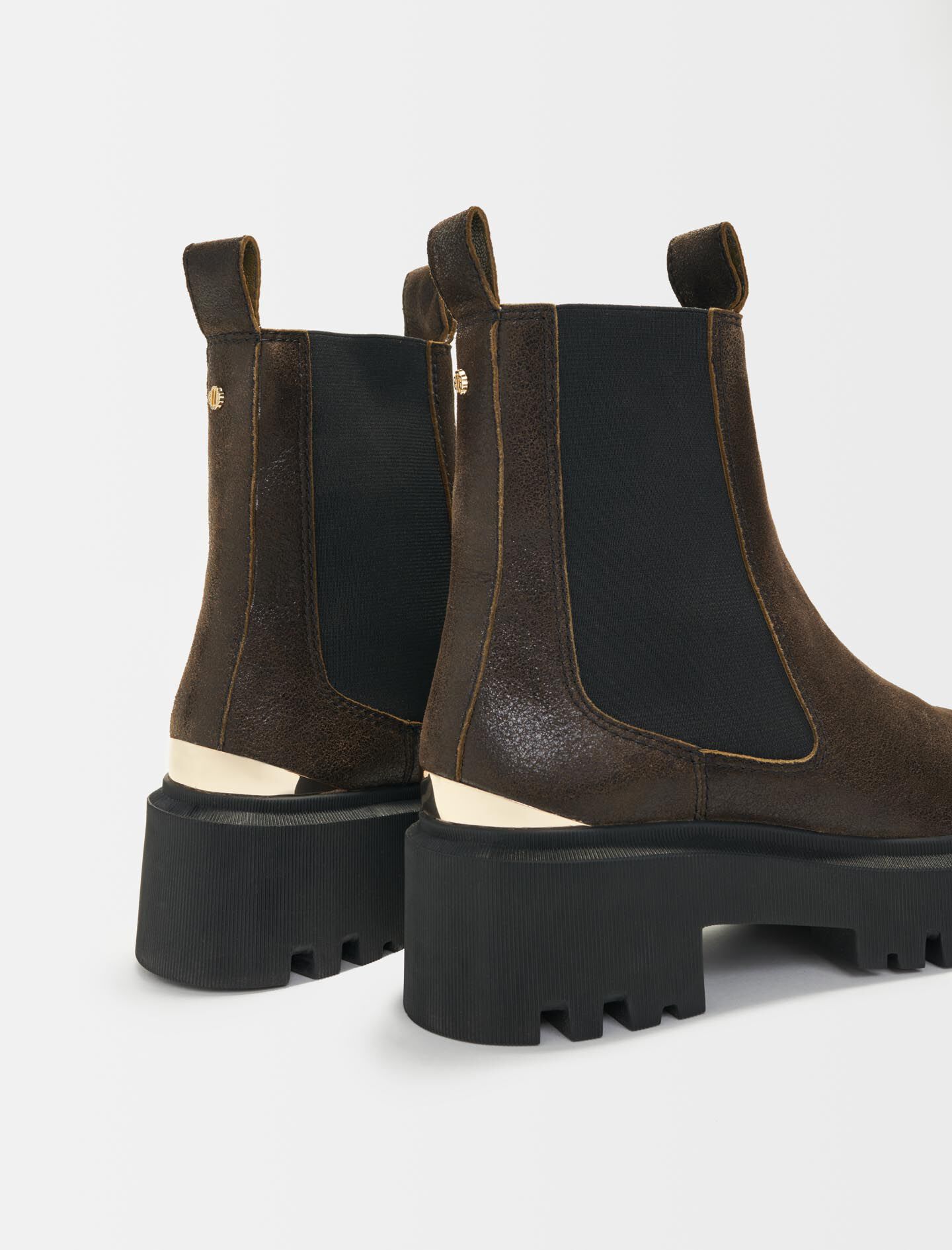 Chelsea boots met plateauzool in bruin