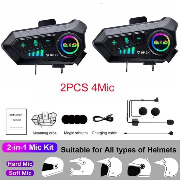 Intercomunicador para casco de motocicleta - Kebidumei - YP10 - Bluetooth 5.3 - Resistente al agua IPX6 - Alcance de 300 m