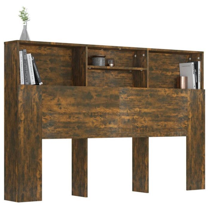 cabecero de cama vidaXL color roble ahumado 160x19x103,5 cm 817252