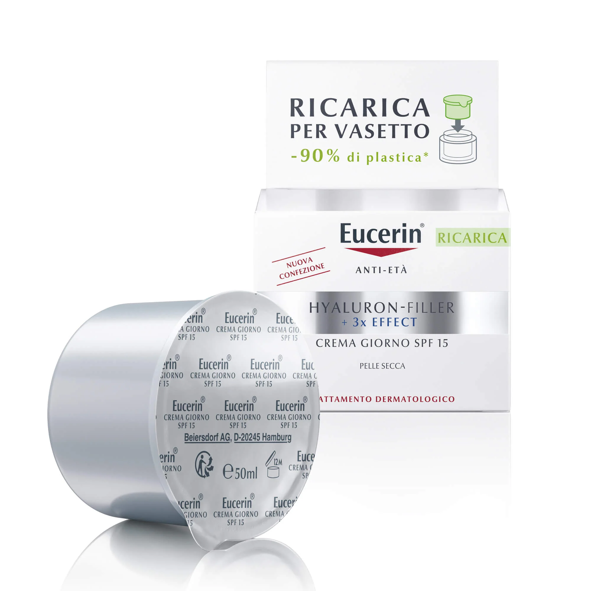 Hyaluron-Filler Ricarica Hyaluron-Filler +3x Effect Crema Giorno SPF15 per Pelle Secca - Crema viso giorno antirughe