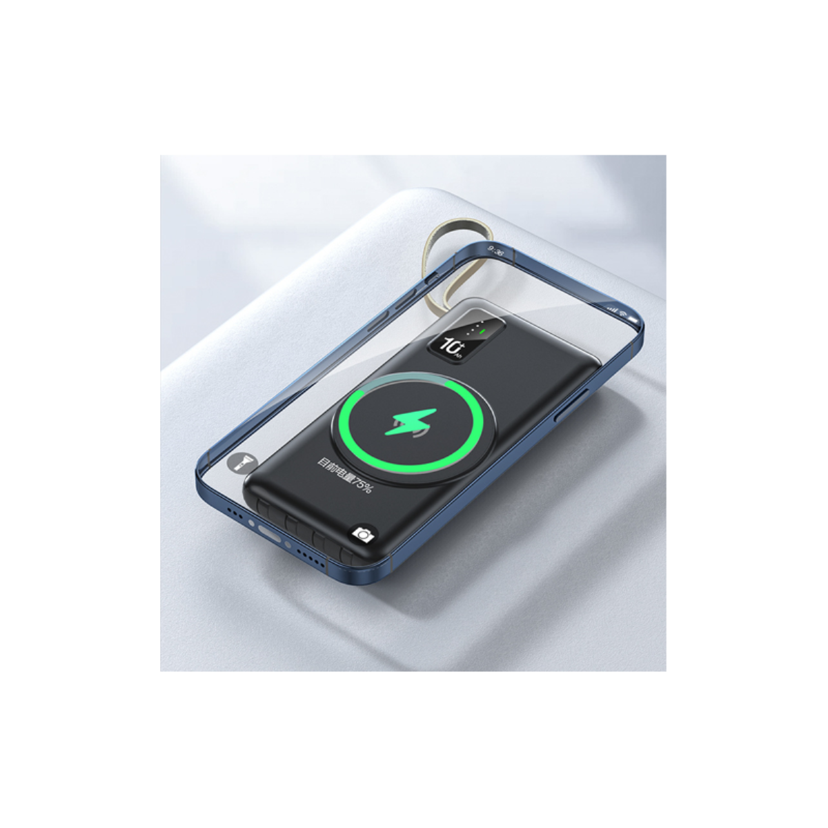 Powerbank Smartek 10.000 mAh mit 4 Lade- und Ladekabeln