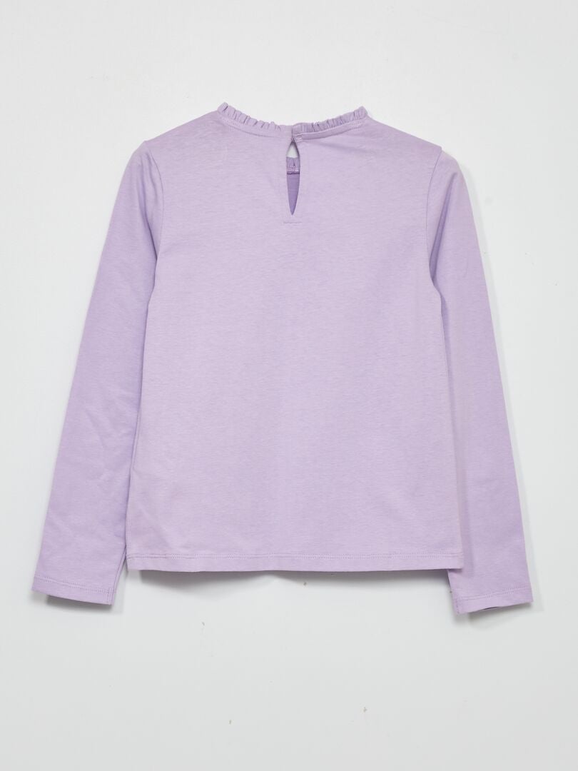 Camiseta com mangas de renda - ROXA