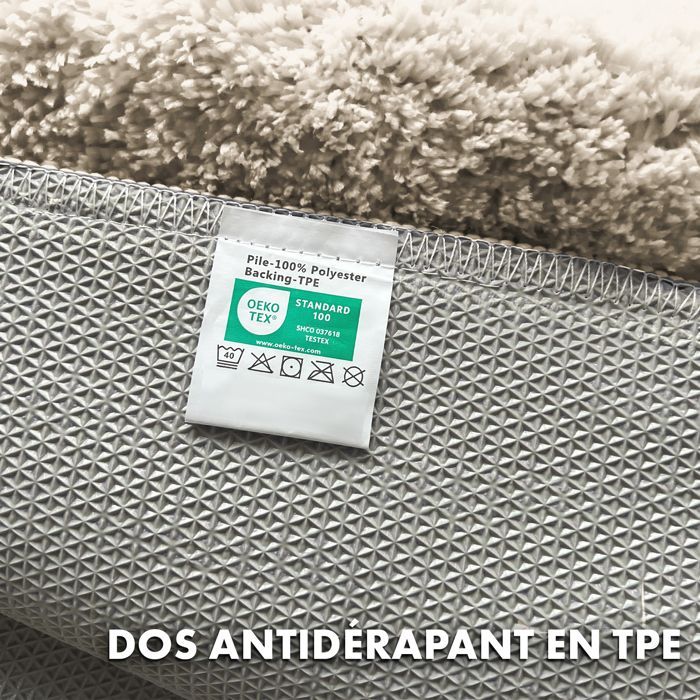 Alfombrilla de baño Maris de microfibra suave – Alfombrilla antideslizante de felpa con estampado de hojas, 80 x 150 cm, color marfil.