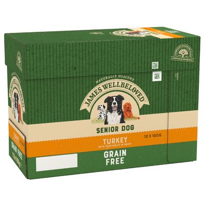 Bustine James Wellbeloved Senior senza cereali - Tacchino con verdure