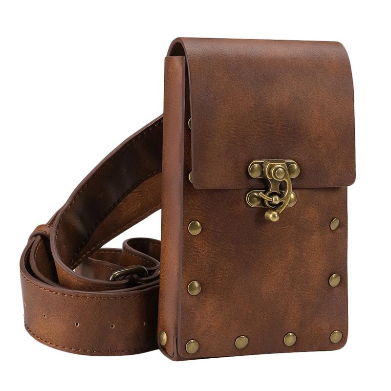 Ceinture en cuir vintage style médiéval/renaissance, sac à main pour homme adulte, chevalier.