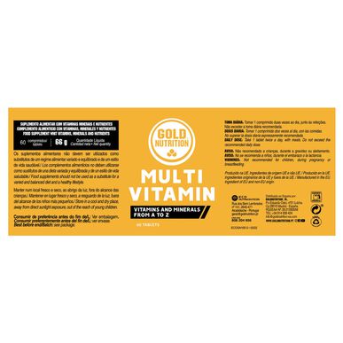 GOLDNUTRITION Monivitamiini 60 tablettia 60 tablettia