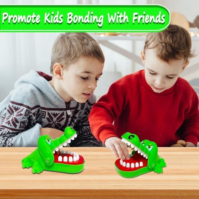 Jeu de Petites Dents de Crocodile - Crocodile Jouet - Classique Bouche Dentiste Bite Doigt Jeu de Société