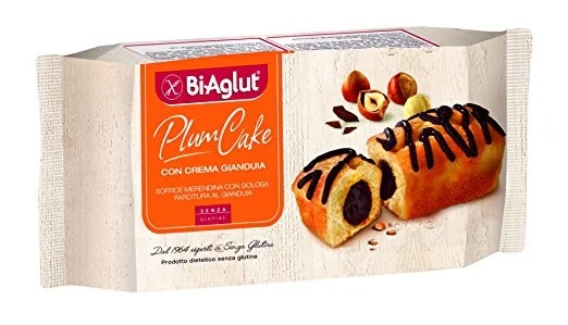 BIAGLUT Bi Aglut Plumcake Gianduia Sans Gluten 180 g Idéal pour le petit déjeuner