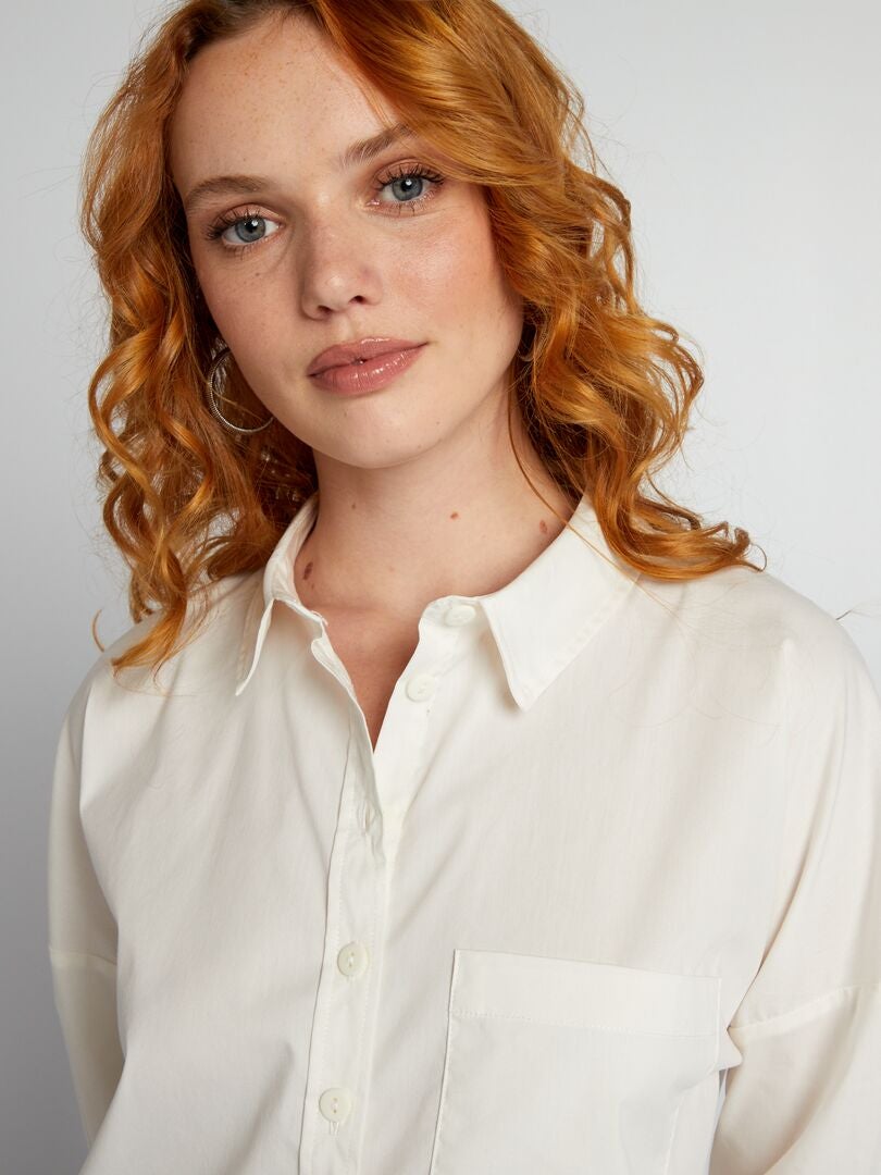 Oversized poplin overhemd - wit