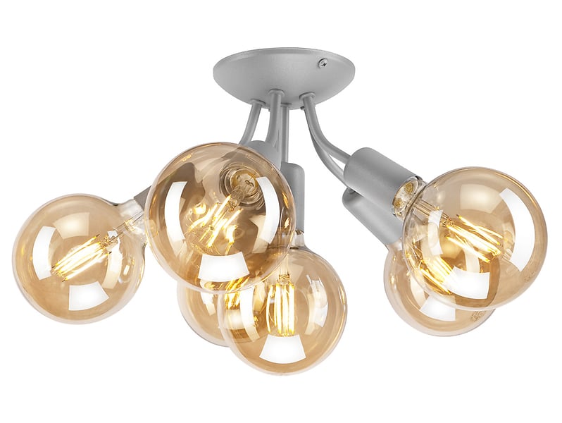 Lampa sufitowa Viggo 6-punktowa stalowa szara