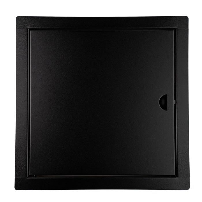 Sportello di ispezione 25x25 cm - Metallo, per ispezione, montaggio orizzontale e verticale - Nero, pulsante a scatto, ADGO