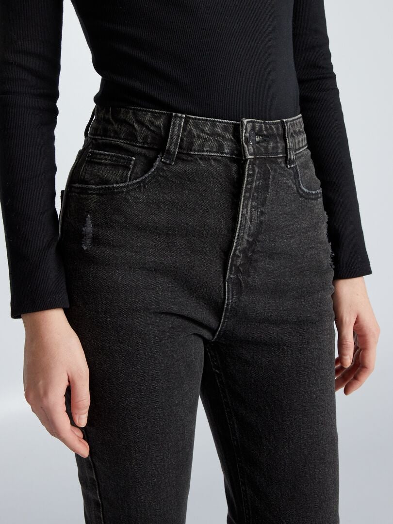Jeansy dzwony/bootcut z wysokim stanem - CZARNE