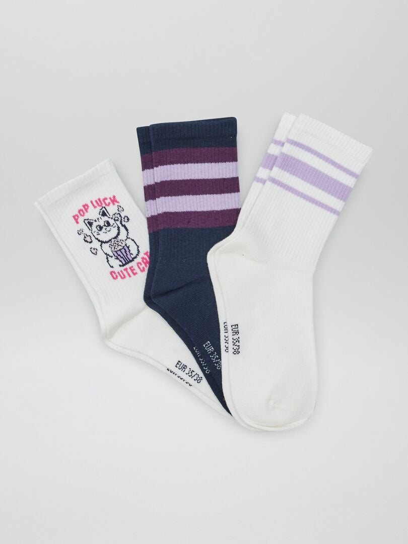 3 pares de calcetines de tenis - AZULES