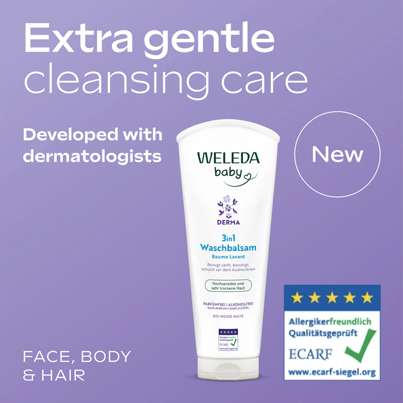 Weleda Baby Derma čistiaci balzam na upokojenie pokožky