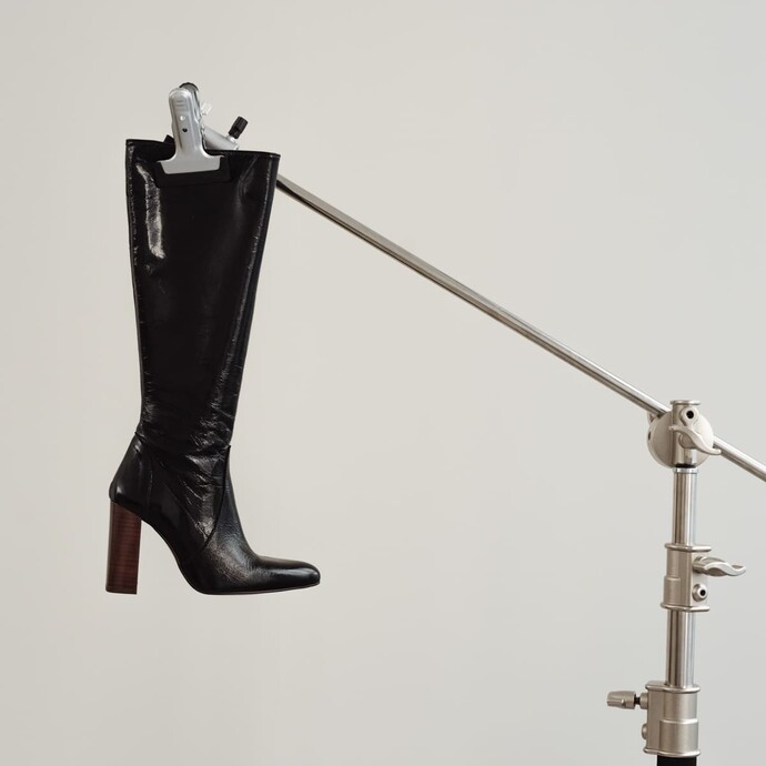 Bottes hautes  en cuir vernis noir