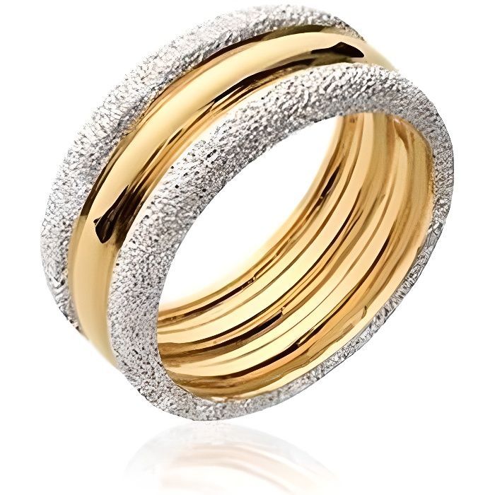 Anillo unisex bicolor con baño de oro de 18 quilates, tallas de la 56 a la 64.