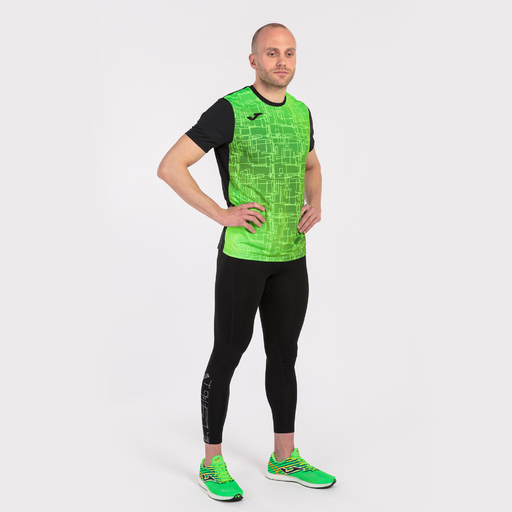  Tričko s krátkým rukávem Joma Elite VIII, černé, fluorescenčně zelené