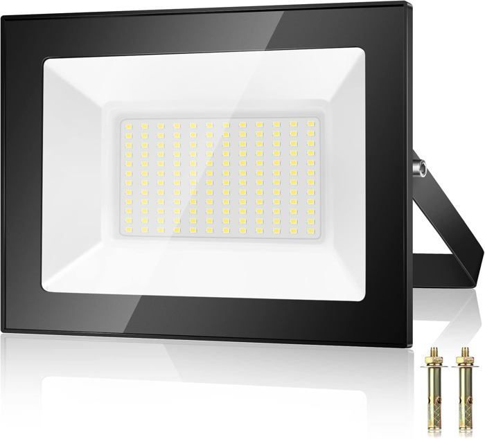 Foco LED exterior de 100 W, resistente al agua, luz blanca fría, iluminación de seguridad LED, luminaria exterior para patio, garaje y jardín.