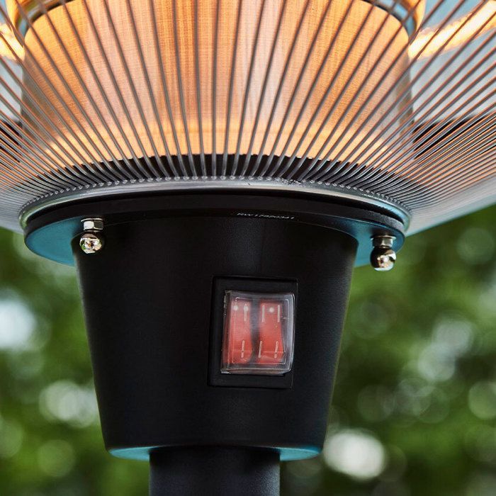 Milan zwarte elektrische terrasverwarmer - FAVEX - 2100W - Voor buiten - Voordelig - Duurzaam