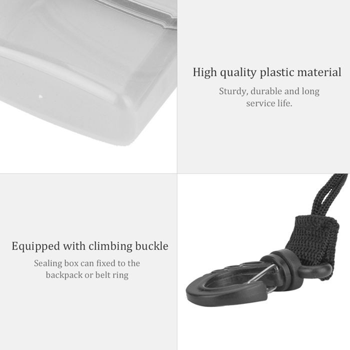 Transparent plastic waterproof box for underwater kayak with rope hook for surf canoe/kayak