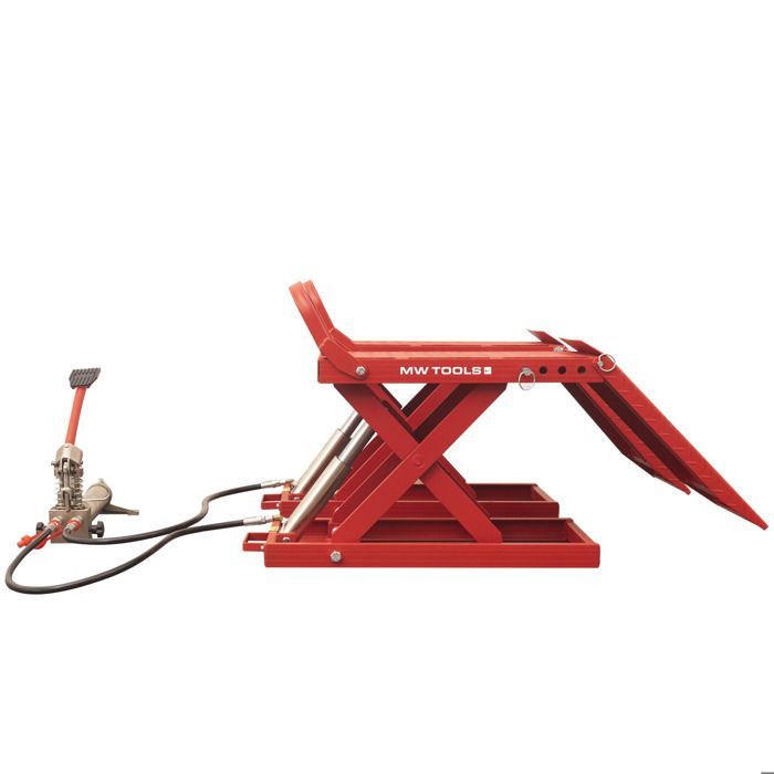 Elevador de tijera móvil para coches con bomba hidráulica, 1350 kg, 450 mm, MW Tools