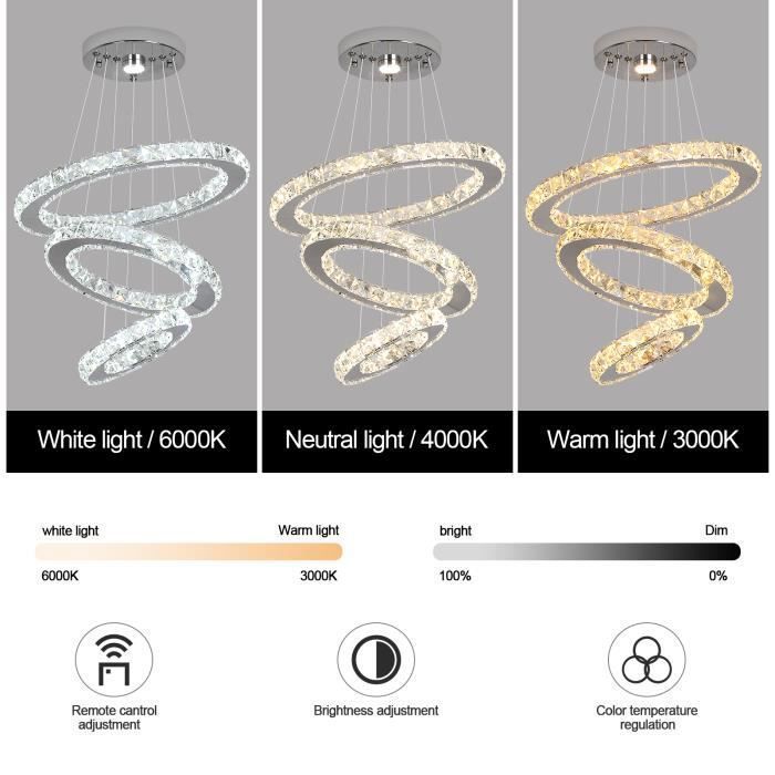 Lampe pendante moderne Luxury Big Crystal LED Chandelier Home Appliance Decorate Lustre Hanging Fixture Ceiling Lamp Living Room