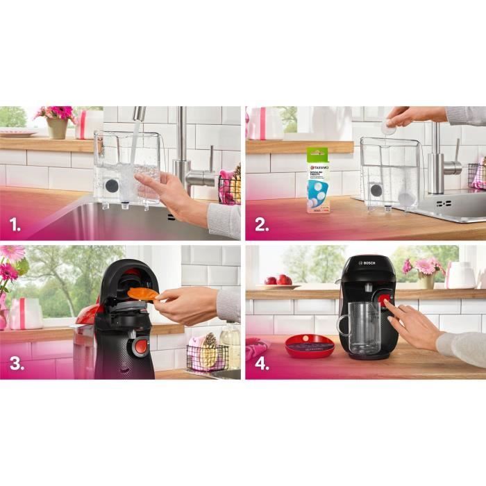 Machine à café multi-boissons - BOSCH - TASSIMO - T10 Happy rouge - 1400 W
