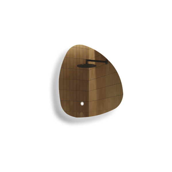 Lustro łazienkowe 54x54cm nieregularne - LED Dual, włącznik