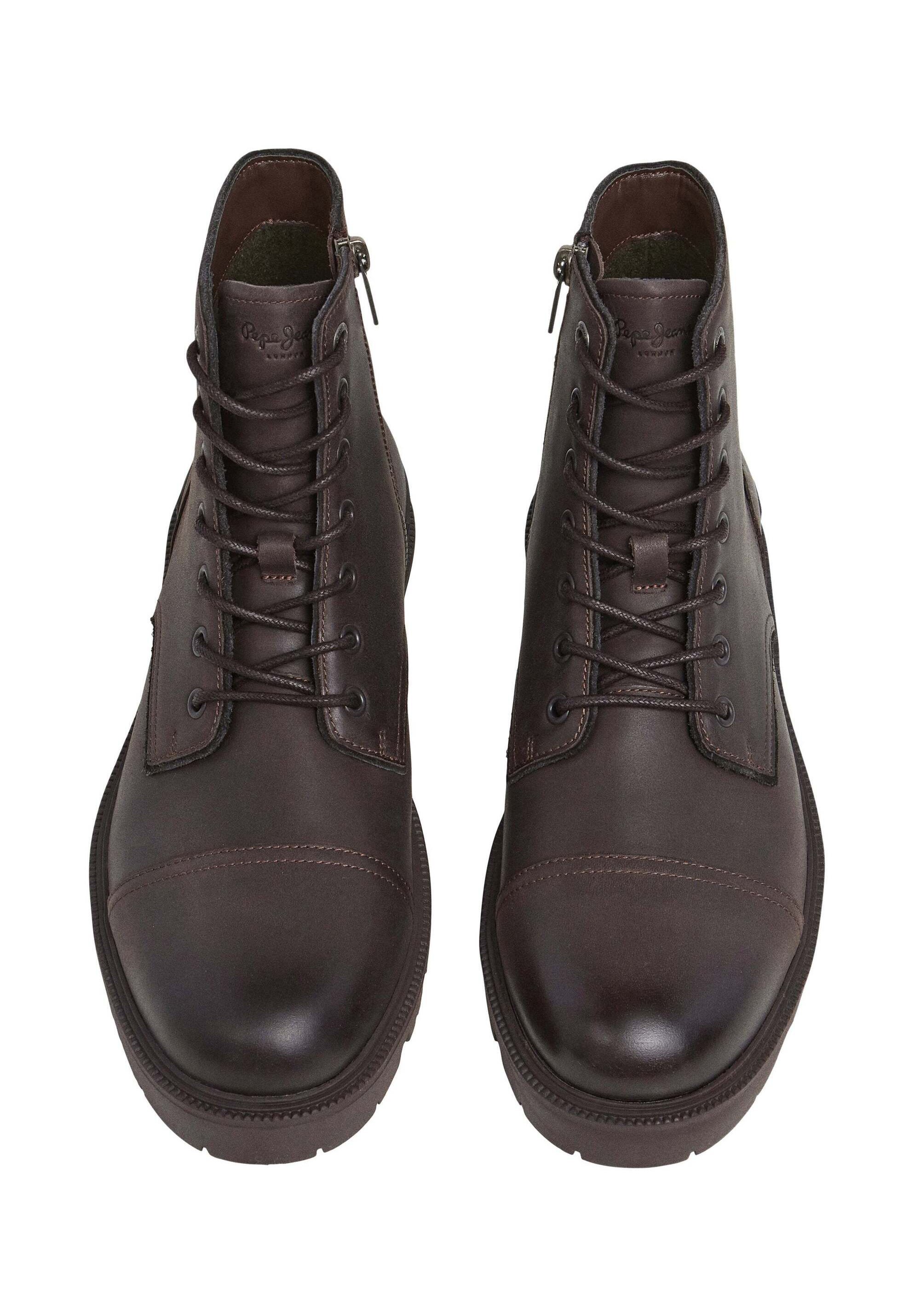 Pepe Jeans RYAN BRIT M - Stivaletti stringati alla caviglia - marrone scuro