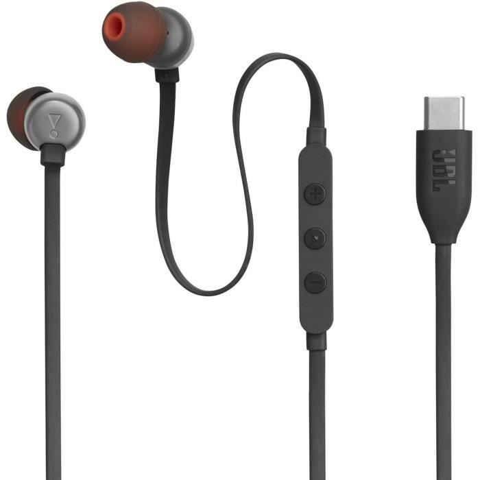 Auriculares con cable JBL Tune 310C - USB-C - Compatibles con audio de alta resolución - Negro