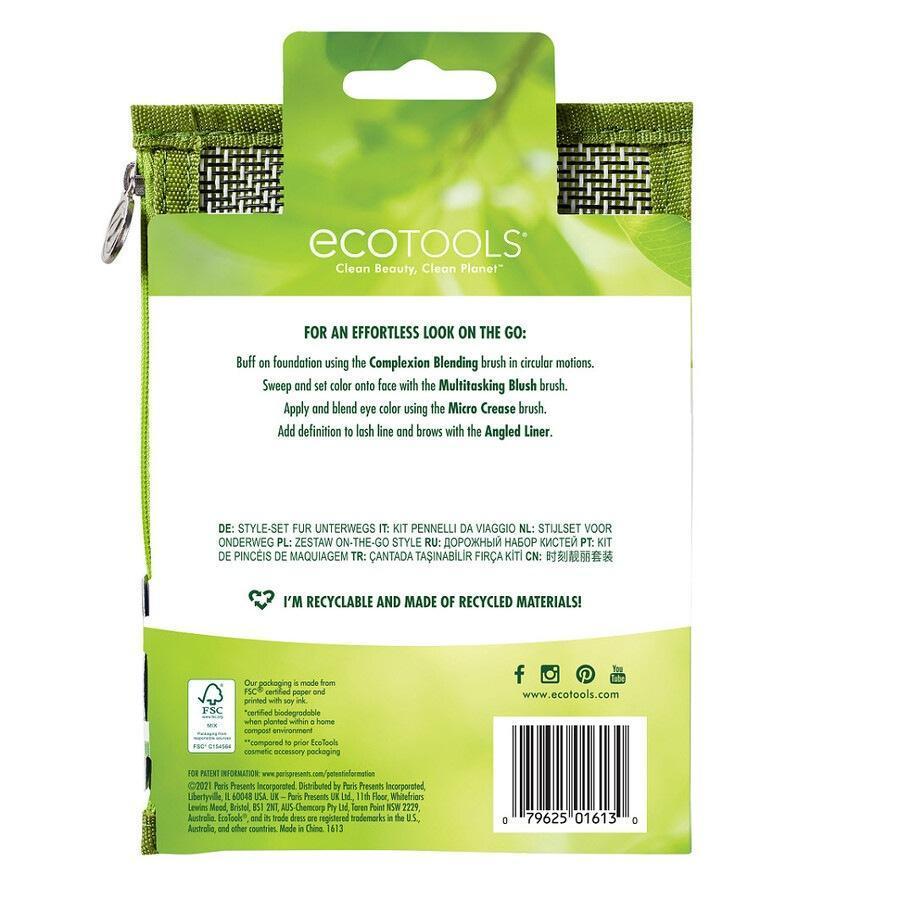 „Ecotools“ šepetėlių rinkinys kelionėms – 1 vnt.