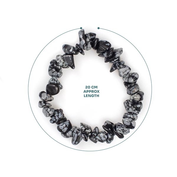 Pulsera Myga Chip - Obsidiana copo de nieve