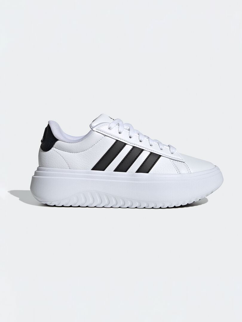 Tênis plataforma 'Grand Court' da Adidas - branco
