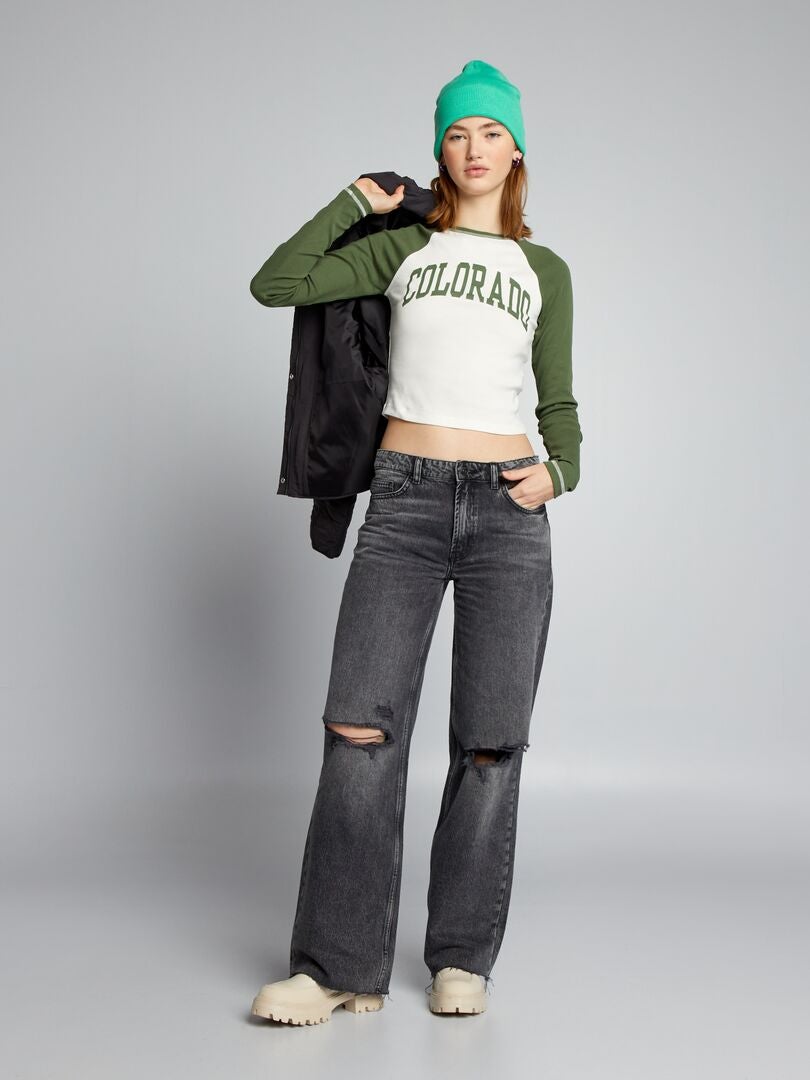 T-shirt met lange of korte mouwen - GROEN