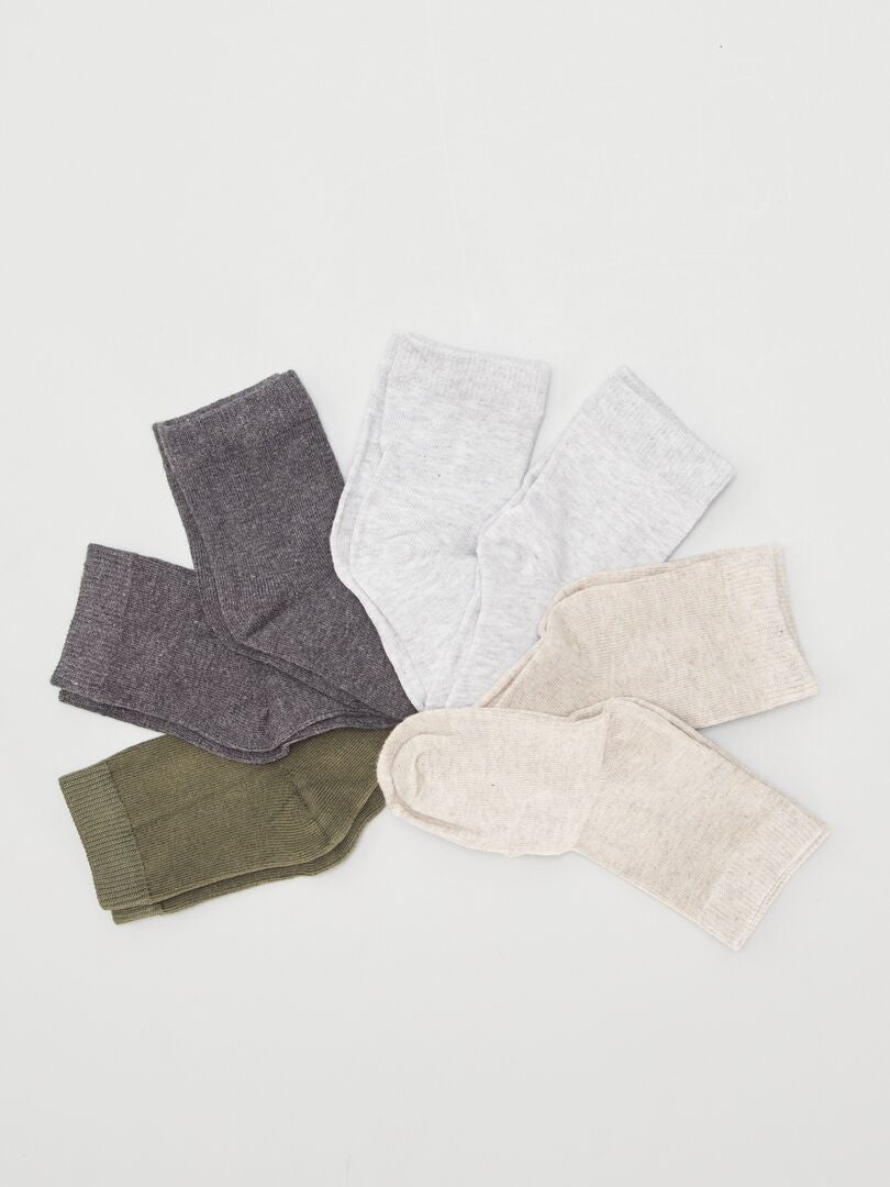 Juego de 7 pares de calcetines - BEIGE