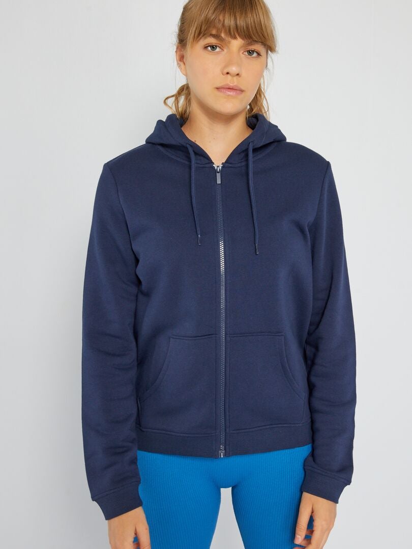 Hoodie met rits - blauwzwart